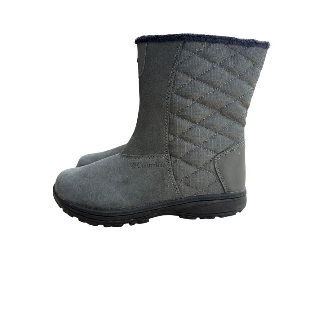 ❄️ Columbia Women’s Gray Suede Quilted Winter Boots Size 6 Fleece Lined - Picture 3 of 6